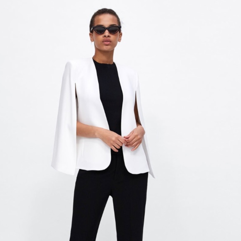 Zara white cape